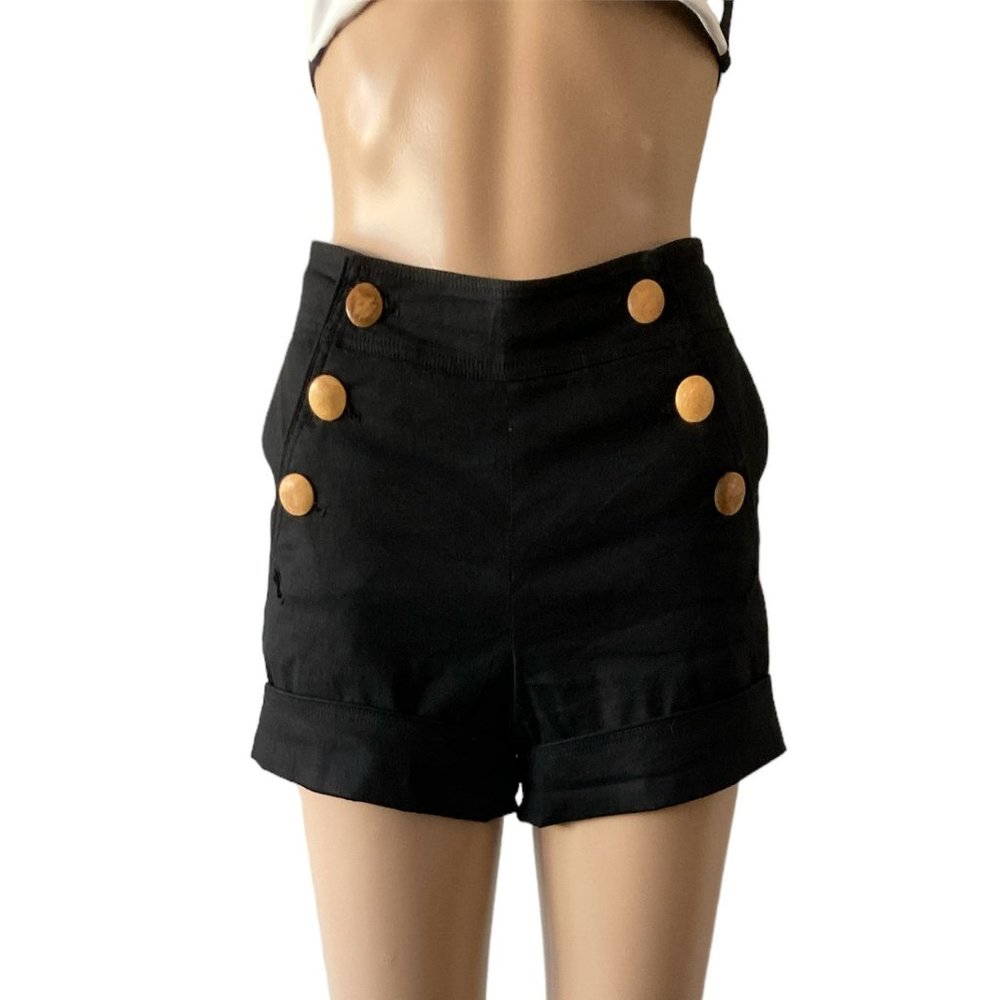 Betsey Johnson Cuffed Sailor Shorts Size 2